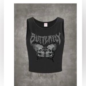 Grunge Butterfly Crop Tank